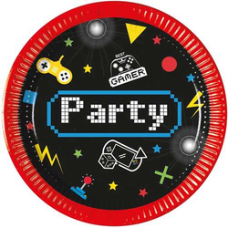 Talerzyki GRA Gaming Party Urodziny 20cm 8szt.