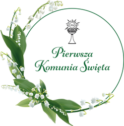 Naklejki komunia KONWALIE clear na świecę, 5x5cm