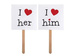 Karteczki ''I love him'',''I love her'', 2 szt.