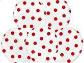 Balony 14'' białe w czerwone kropki, 5 szt.