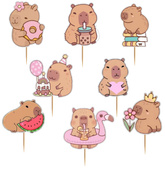 Toppery Pikery KAPIBARA Urodziny, 8szt.