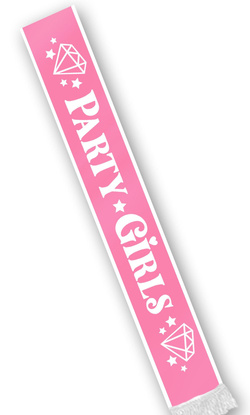 Szarfa PARTY GIRLS Różowa Urodziny Panieński