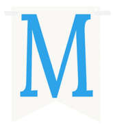 Flagietka, Litera M, Niebieska, 1 szt.