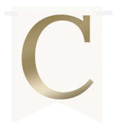 Flagietka, Litera C, Złota, 1 szt.