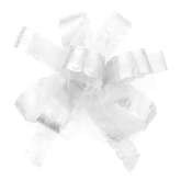 Olbrzymia tiulowa kokarda, biała, 70mm, 5 szt.