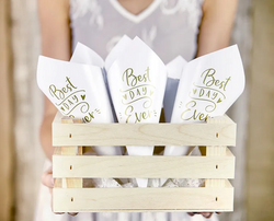 Rożki Papierowe na Konfetti Płatki Róż 16cm 10szt.