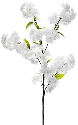 Sztuczny Kwiat Kwitnąca Wiśnia Biała, 97cm