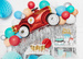 Balon foliowy Auto, 93x48cm, 1 szt.