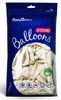 Balony Metaliczne Białe Urodziny 12cm 100szt.