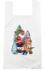 Reklamówka świąteczna Mikołaj i Jelonek, 10szt.