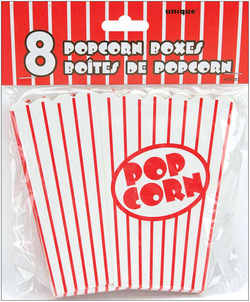 Pudełka Kubełek na POPCORN Urodziny Party 8szt.