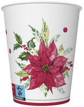 Kubeczki Papierowe Gwiazda Betlejemska 250ml 8szt.