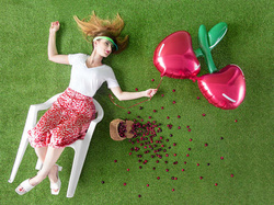 Balon foliowy Wiśnie, 88x73cm, mix 1 szt.