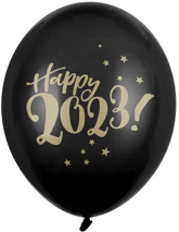 Balony 30cm, Happy 2023!, Pastel Black, 1szt.