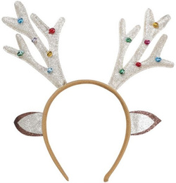 Opaska Świąteczna ROGI RENIFERA Brokatowe
