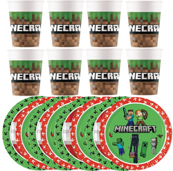 Zestaw Talerzyki Kubeczki MINECRAFT, 16szt.