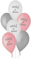 Balony WITAJ W DOMU Dziewczynka Różowe Mix 6szt.