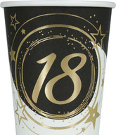 Kubeczki Papierowe 18 URODZINY 240ml 6szt.