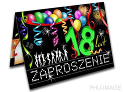 Zaproszenie na 18 urodziny, 1 szt.