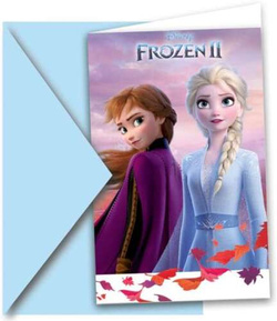 Zaproszenia Frozen 2 Kraina Lodu 6szt.