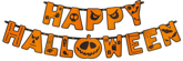 Baner Happy Halloween z dynią pomarańczowy 185cm