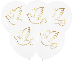 Balony Lateksowe ZŁOTY GOŁĄBEK 30cm 5szt.