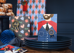 Kartka z Pinem Kotylion SUPER DAD Dzień Ojca 11x15