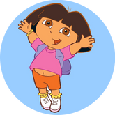 Opłatek tortowy 14 cm, Dora i Przyjaciele 1 szt.