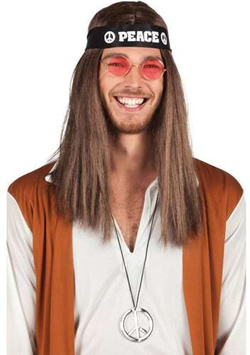 Zestaw HIPISA Opaska Peace Okulary Naszyjnik