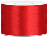 Tasiemka satynowa, czerwona, 50mm/25m