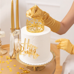 Dekoracja Ozdoba na Tort Ciasto ZŁOTA KORONA 10cm