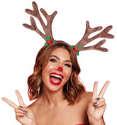 Opaska Świąteczna na Głowę Brązowe Rogi Renifera