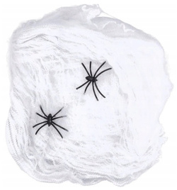 Sztuczna Pajęczyna BIAŁA + 2 Pająki 60g