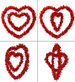 Dekoracyjne Podwójne Czerwone SERCE Walentynki