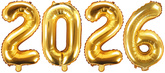 Zestaw Balonów Foliowych 2026, 35cm złoty metal