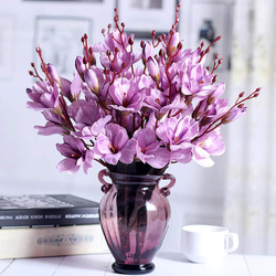 Bukiet Sztucznych Kwiatów Liliowy Mangolia 43cm