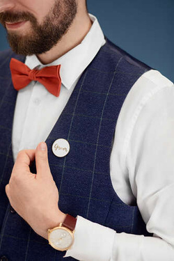 Kartka z pinem Groom, 10.5x14.8cm