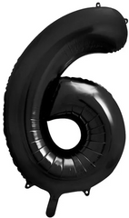 Balon foliowy Cyfra ''6'', 86cm, czarny