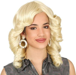 Peruka Blond Loki Włosy Kręcone Retro Lata 60 70