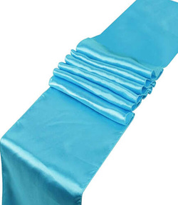 Satyna Gładka Bieżnik Dekoracja TURKUSOWY 0,16 x9m