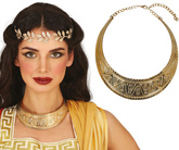 Metalowy Złoty Naszyjnik Rzymski Grecki Kleopatry