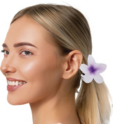 Spinka Włosów Klips Biało-Fioletowy Kwiat 8cm