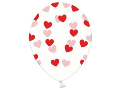 Balony przezroczyste w Serca czerwone 30cm 1 szt.