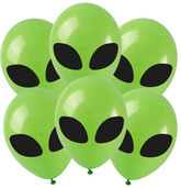 Balony Lateksowe UFO Zielony Ufoludek Kosmita 6szt