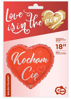 Balon foliowy 18" Kocham Cię, czerwone serce