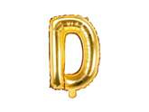 Balon foliowy Litera "D", 35cm, złoty