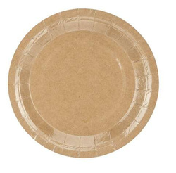 Talerzyki okrągłe, kraft, 18 cm, 6 szt.