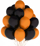 Balony matowe 11 cali, czarne i pomarańcz, 20 szt.