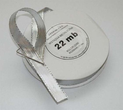 Wstążka Metaliczna Srebrna 22m, 12mm