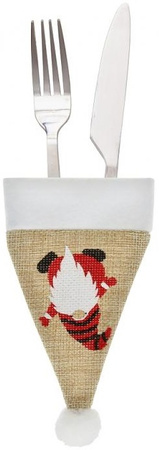 Etui Świąteczne na Sztućce Czapka Mikołaja Skrzat